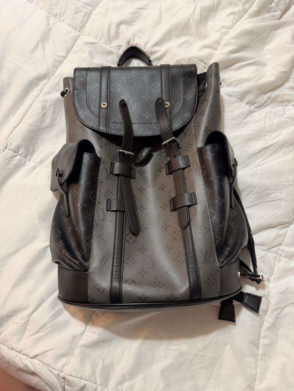 Louis Vuitton Black Monogram Drawstring Backpack
